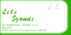 lili szondi business card